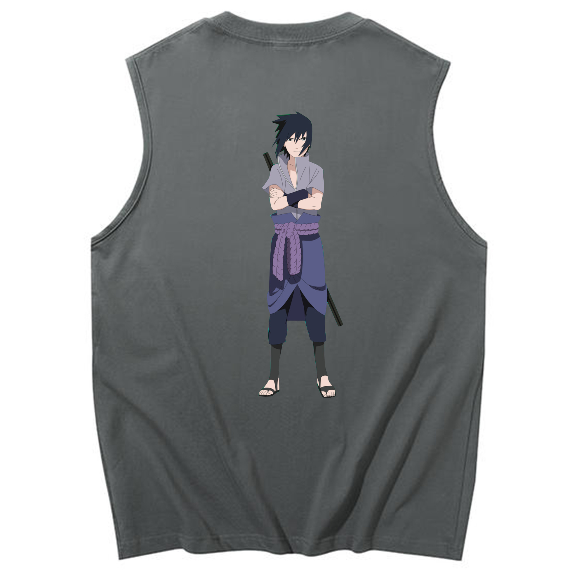 （画像用） NARUTO -ナルト- うちは サスケ Uchiha Sasuke コットン100％タンクトップ（背面プリント）